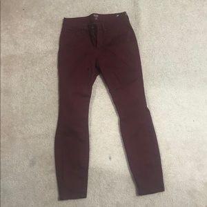 Maroon skinny jeans